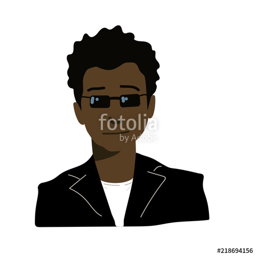 500x500 Man Face Icon Vector Illustration Graphic Design, Black Man