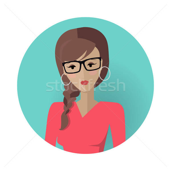600x600 Young Woman Avatar Icon Vector Illustration Robuart