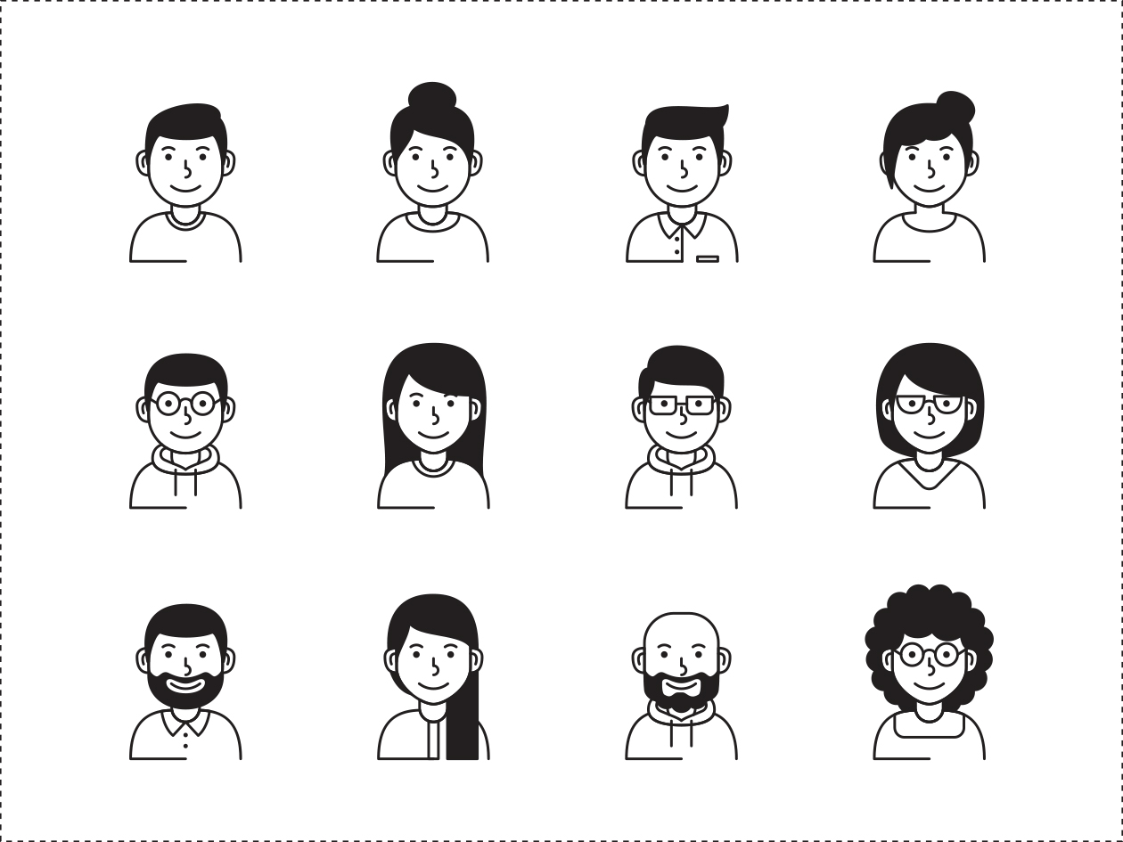 1260x945 Avatar Vector Icon Illustrations