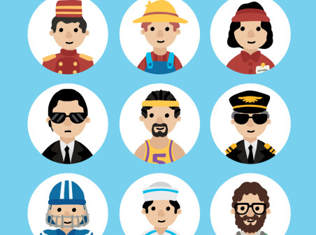 452x336 Round Professional Characters Avatar Vector Material Icons Free