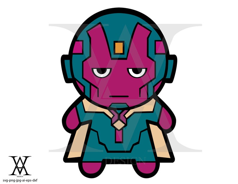 794x613 Vision Chibi Clipart Avengers Vector Instant Download Etsy