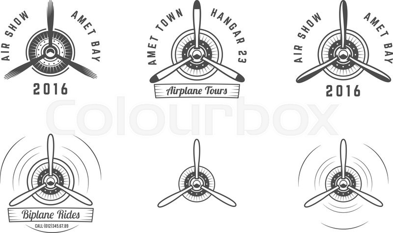 800x474 Set Of Vintage Airplane Propeller Stock Vector Colourbox