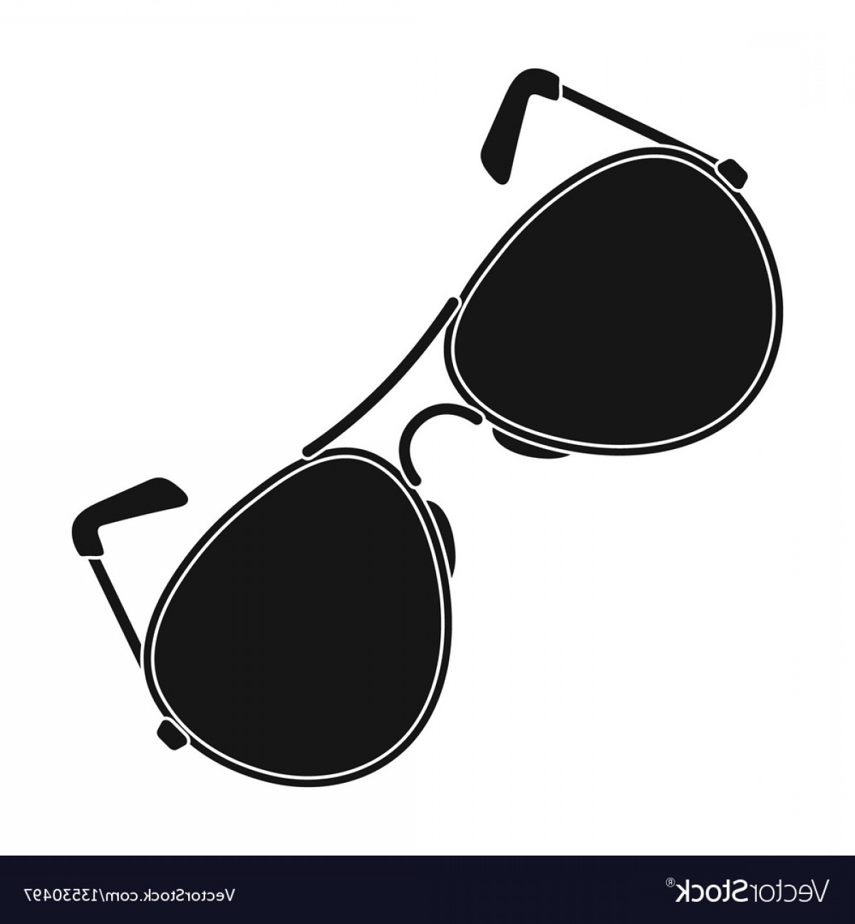 1200x1296 Aviator Sunglasses Icon In Black Style Isolated On Vector