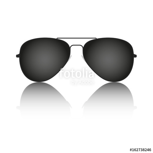 500x500 Aviator Sunglasses With Reflection Isolated Vector Stock Image