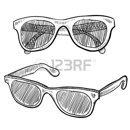 450x450 Stock Vector Drawing In Sunglasses, Aviator Glasses
