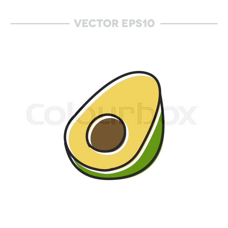800x800 Doodle Icon Avocado Vector Stock Vector Colourbox