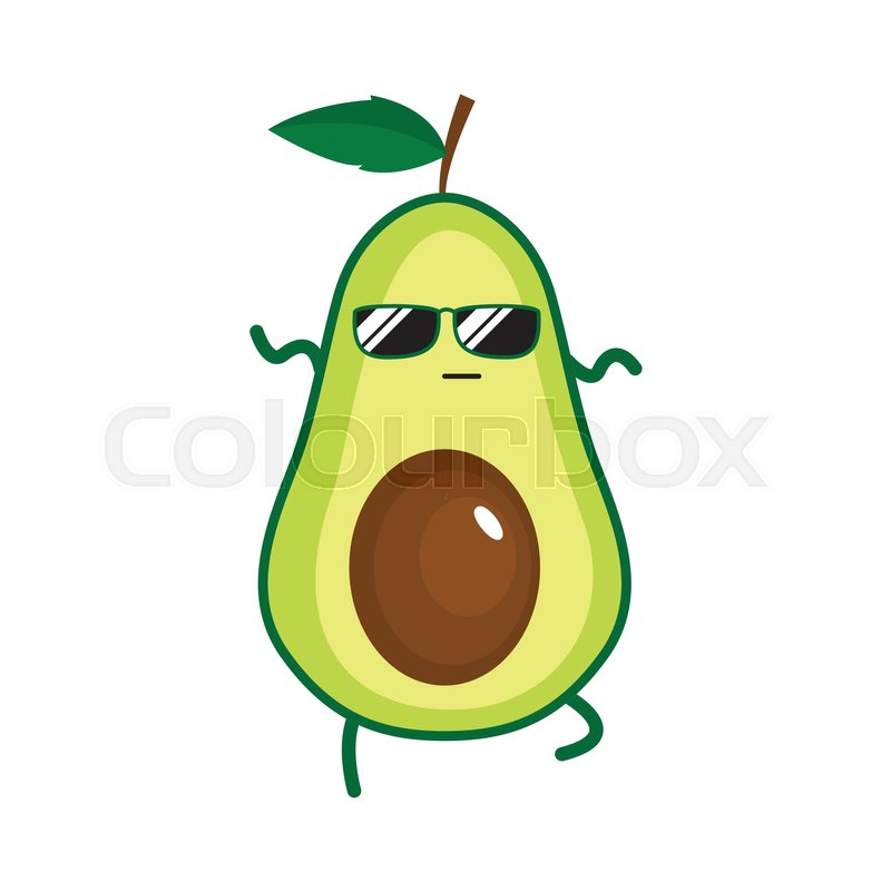 800x800 Illustration Of Cute Avocado Vector Stock Vector Colourbox