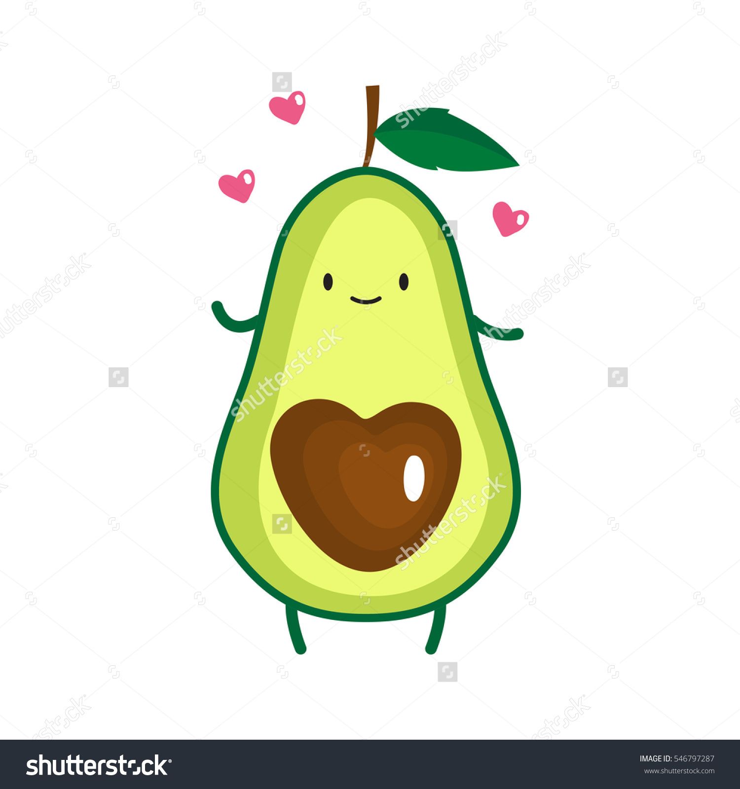 1500x1600 Illustration Of Cute Avocado Vector Illustration Avocados