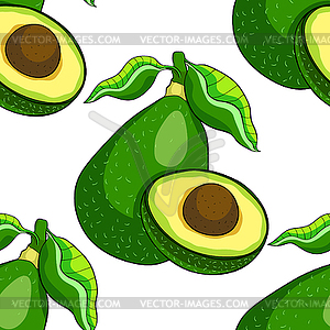 300x300 Seamless Pattern Exotic Fruit Of Tropical Avocado