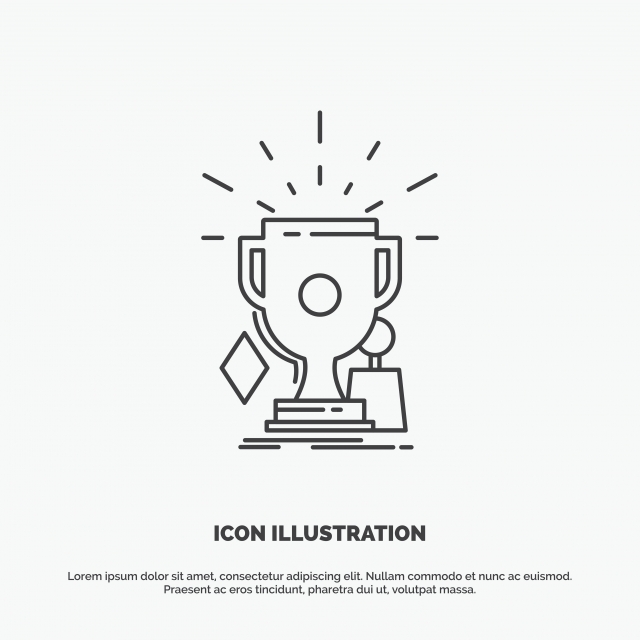 640x640 Awards Game Sport Trophies Winner Icon Line Vector Gray Sym
