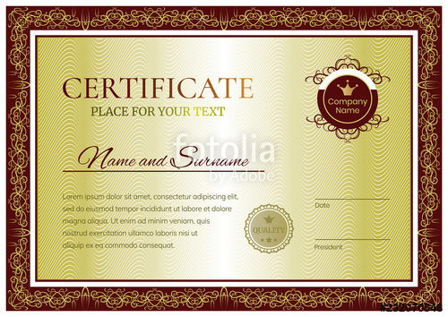500x354 Elegant Designed Certificate Template Award Background Vector