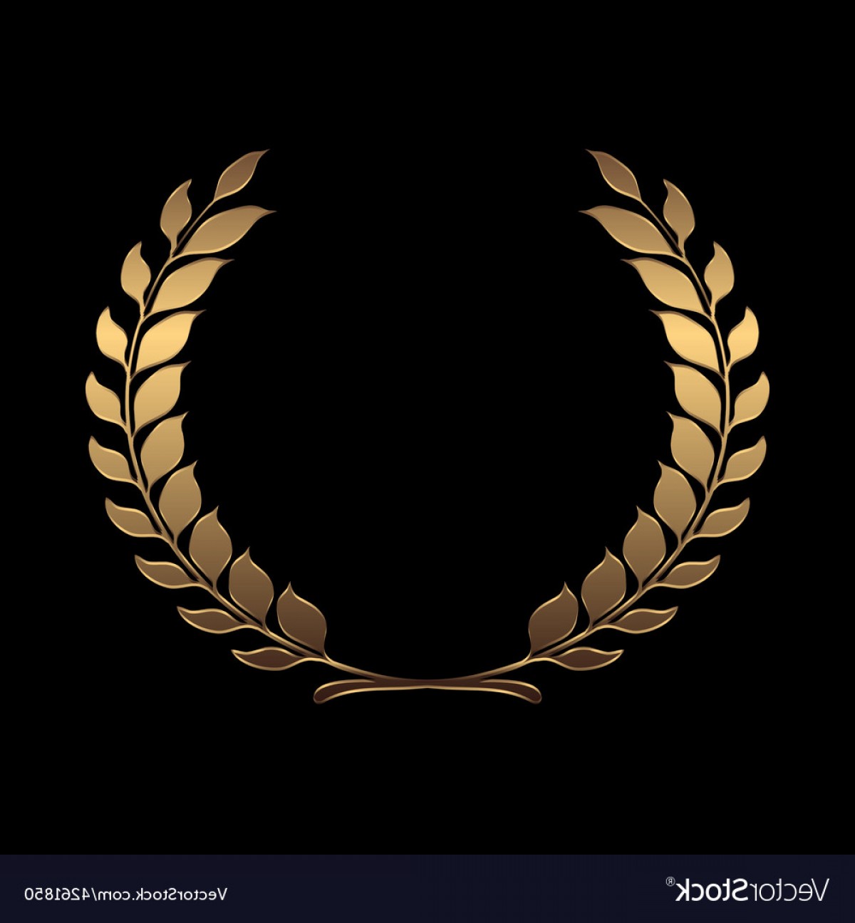1200x1296 Gold Award Wreaths Laurel On Black Background Vector Hoodamathrun