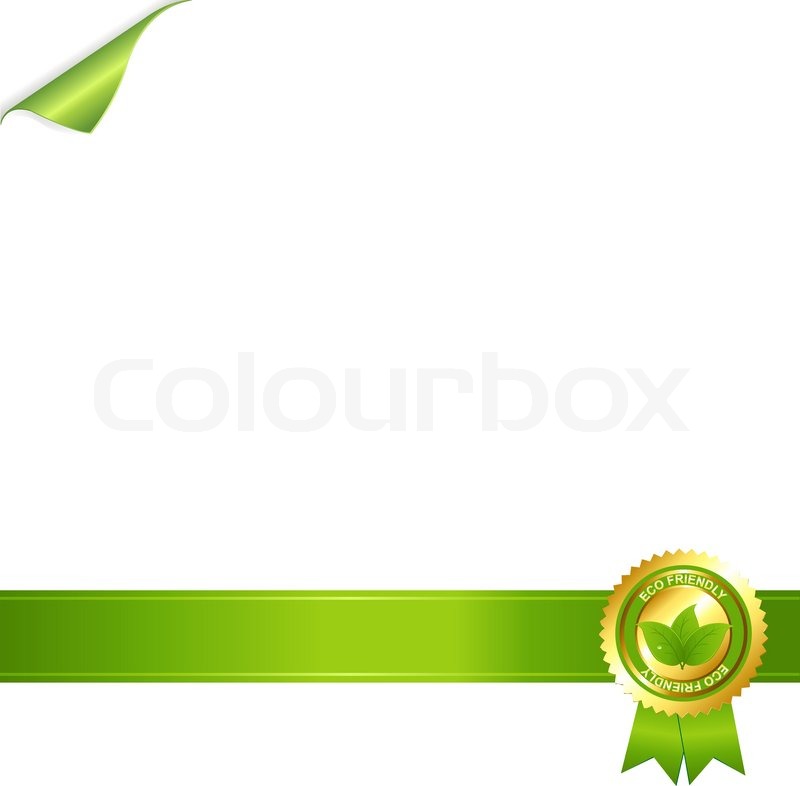 800x786 Paper And Eco Award Ribbon, Isolated Stock Vector Colourbox