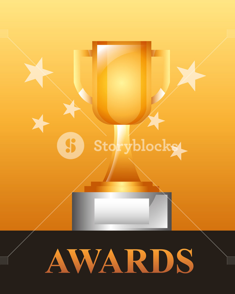 800x1000 Movie Awards Trophy Winner Stars Background Vector Illustration
