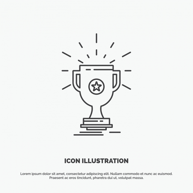 640x640 Award Trophy Prize Win Cup Icon Line Vector Gray Symbol