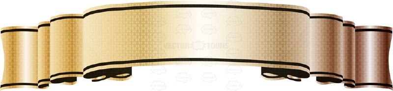 800x187 Classic Gold Reflective Gradient Blank Banner Scroll Pointing Up