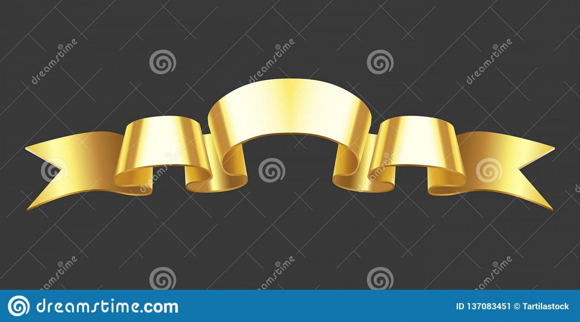 2304x1279 Realistic Gold Banner Golden Horizontal Celebration Ribbon Vector
