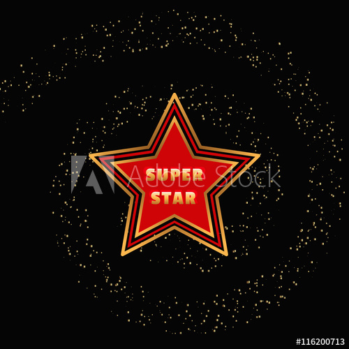 500x500 Super Star Award Banner Background Golden Spiral And Characters