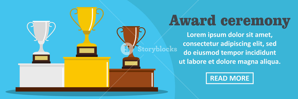 1000x333 Award Ceremony Banner Horizontal Concept Flat Illustration