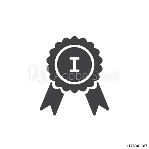 500x500 Premium Award Icon Vector, Filled Flat Sign, Solid Pictogram
