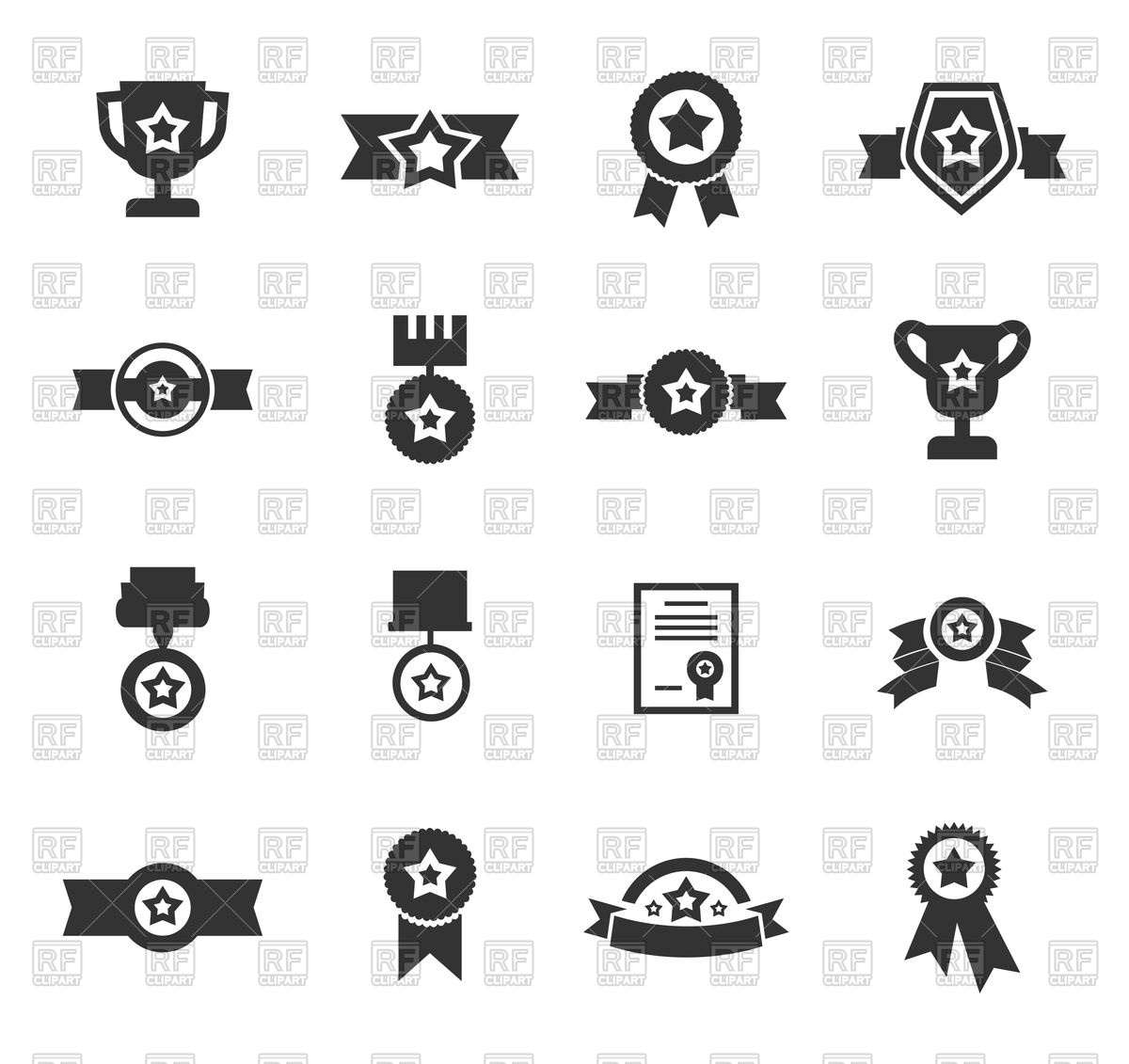 1200x1131 Set Of Award Icons Vector Image Of Icons And Emblems