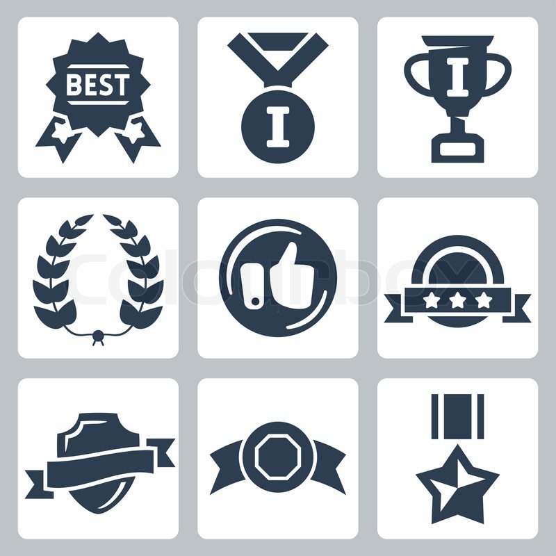 800x800 Vector Isolated Awards Icons Set Stock Vector Colourbox