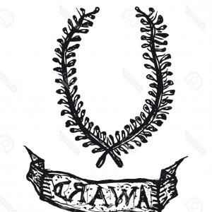 300x300 Photostock Vector Illustration Of A Hand Drawn Wreath Of Laurel