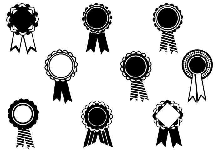 700x490 Black And White Award Ribbon Vector Pack