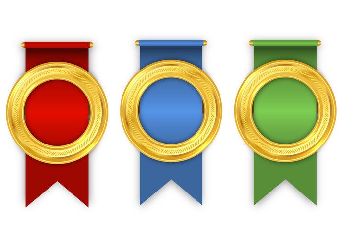 700x490 Golden Award Ribbon Vector Pack For The Work! Golden Awards
