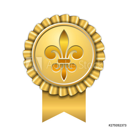 Award Ribbon Gold Icon Golden Medal, Fleur De Lis Design Isolated 500x500 Award Ribbon Gold Icon Golden Medal, Fleur De Lis Design Isolated