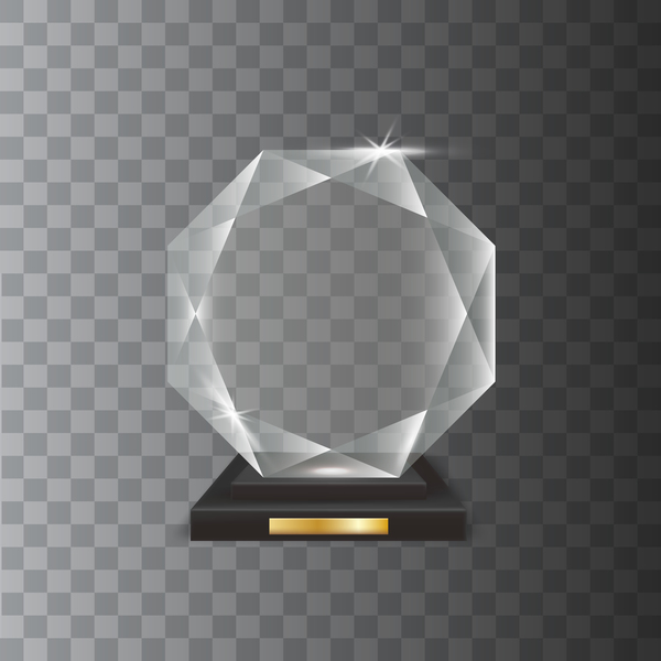 600x600 Polygon Acrylic Glass Trophy Award Vector Free Download