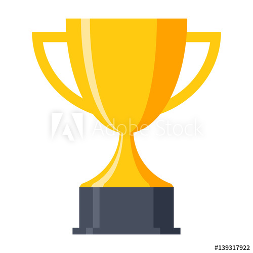 500x500 Trophy Cup, Award, Vector Icon In Flat Style