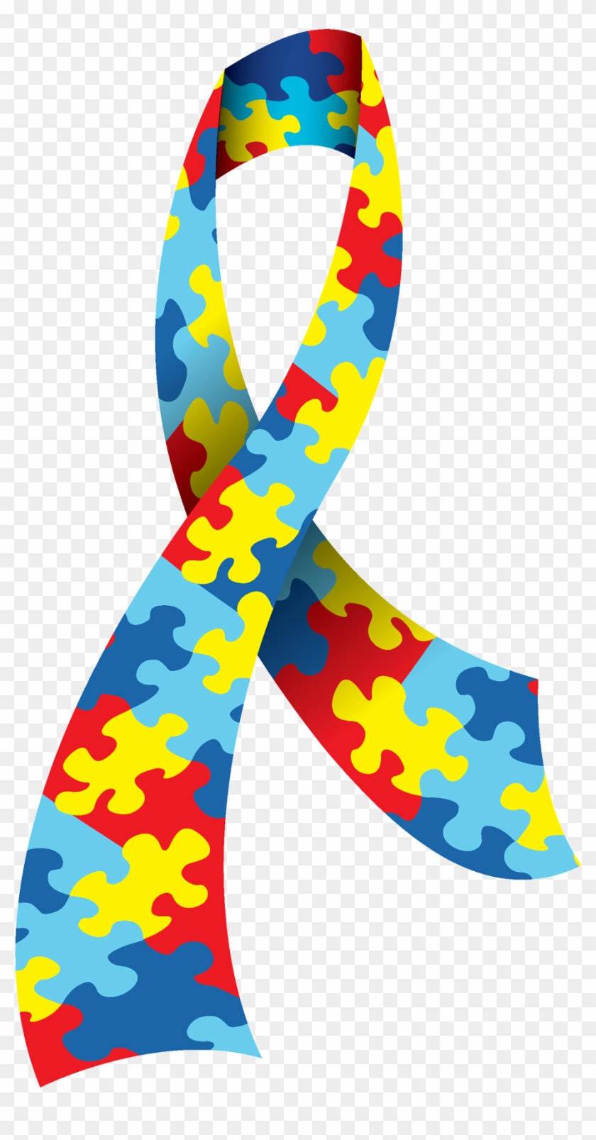 840x1607 Autism Awareness Ribbon Vector