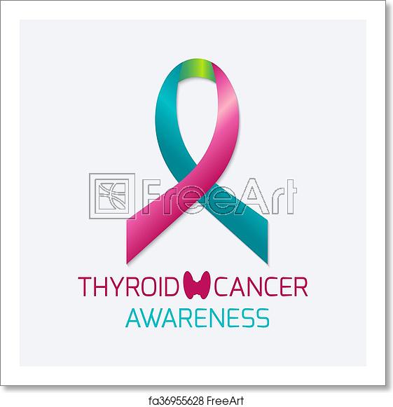 561x581 Free Art Print Of Thyroid Cancer Awareness Ribbon Vector