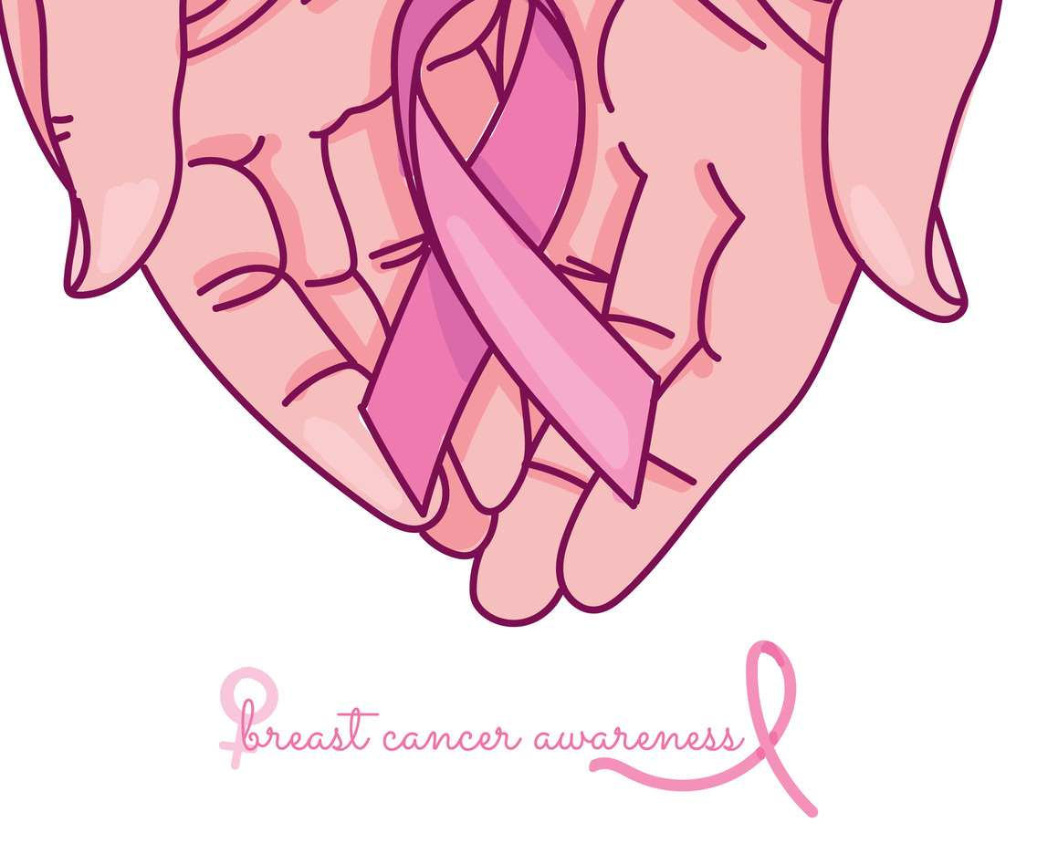 1136x936 Hands Holding A Breast Cancer Ribbon Vector Art Graphics