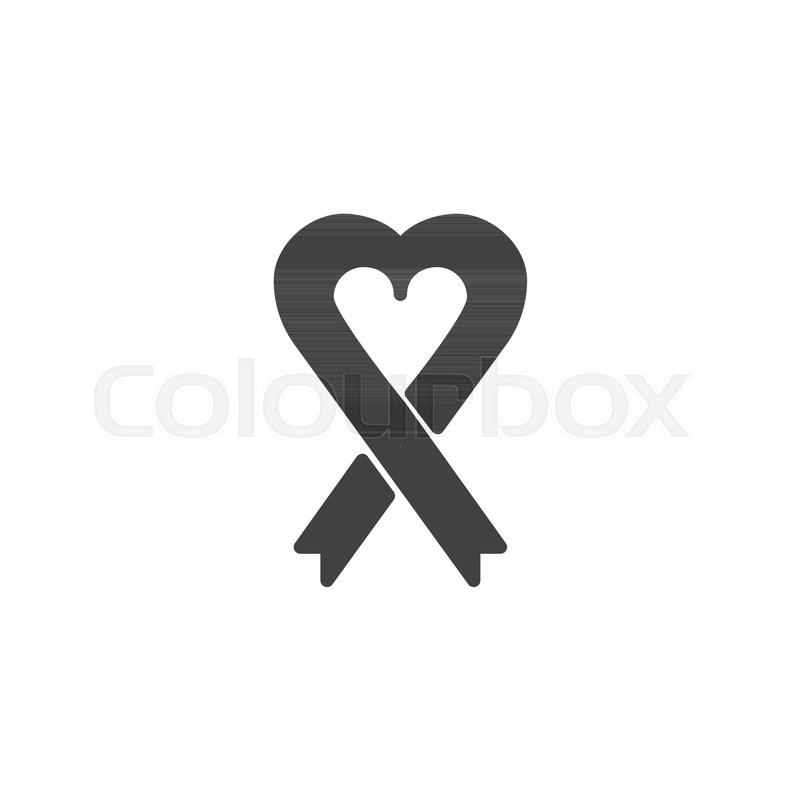 800x800 Heart Awareness Ribbon Vector Icon Stock Vector Colourbox