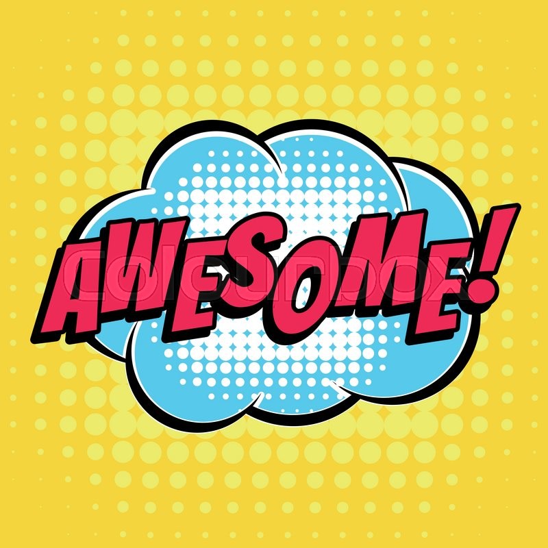 800x800 Awesome Comic Book Bubble Text Retro Stock Vector Colourbox