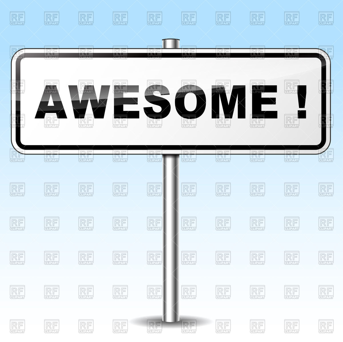 1200x1199 Blue Stamp Print With Word Awesome Vector Image Of Design Elements