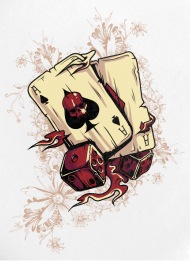 190x261 T Shirt Card Dice Gambling Awesome Vector Image Small Buttons