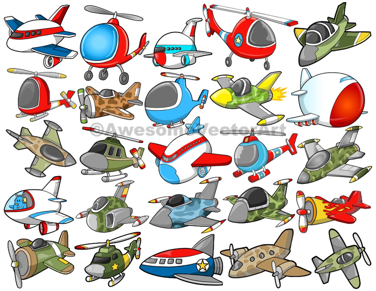 1280x993 Aircraft Transportation Vector Set