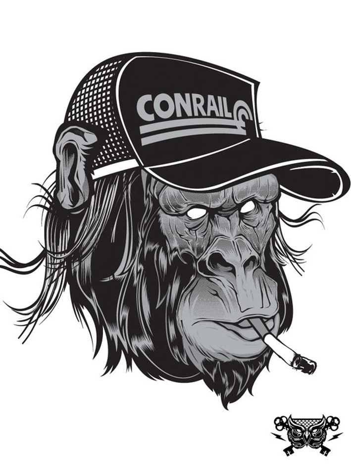 709x942 Awesome Grayscale Vector Illustration