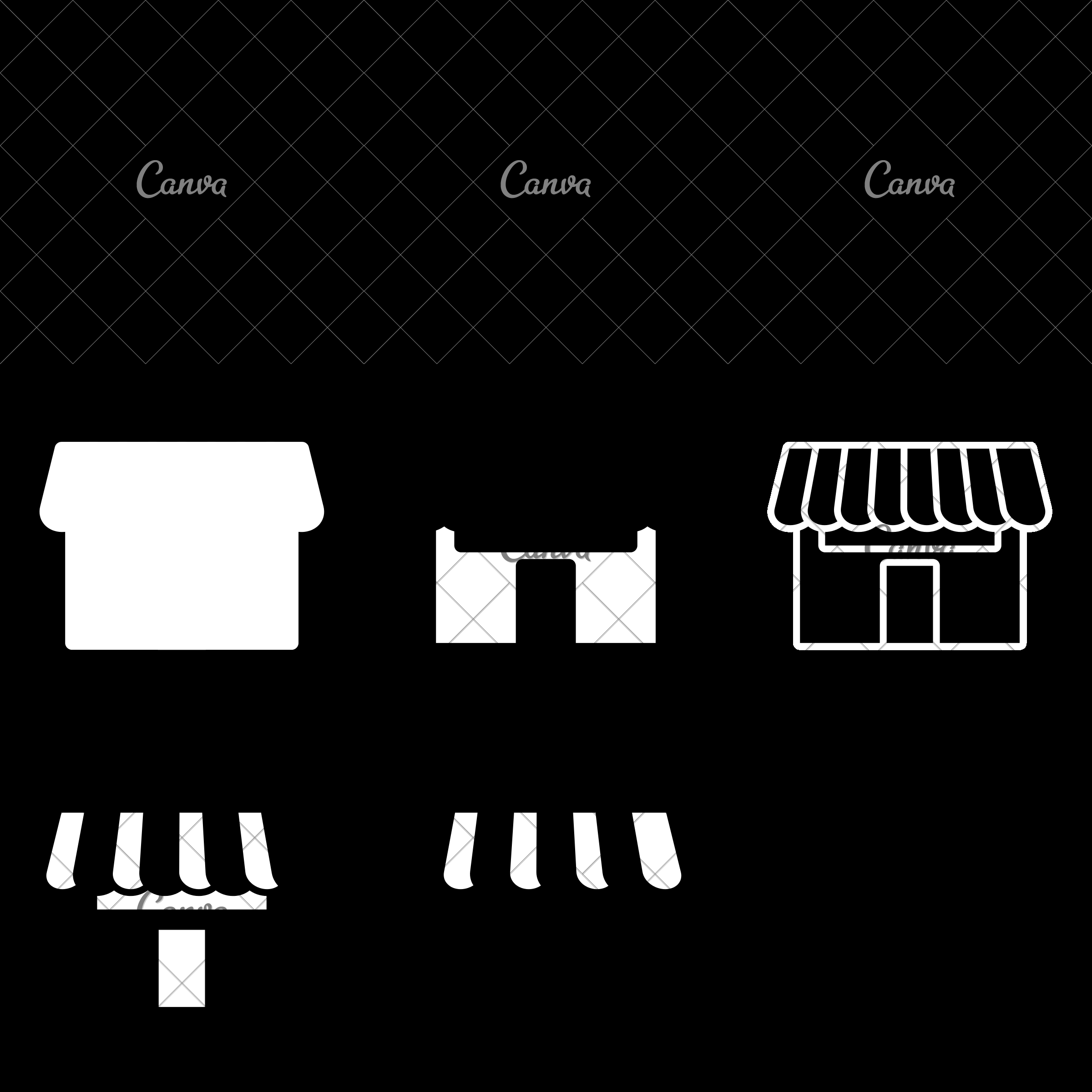 Blue Store With Awning Vector Illustration 2400x2400 Blue Store With Awning Vector Illustration