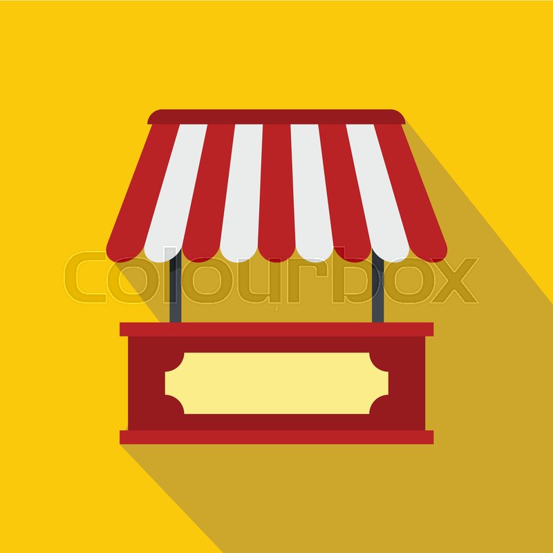 800x800 Market Stall With Red And White Awning Stock Vector Colourbox