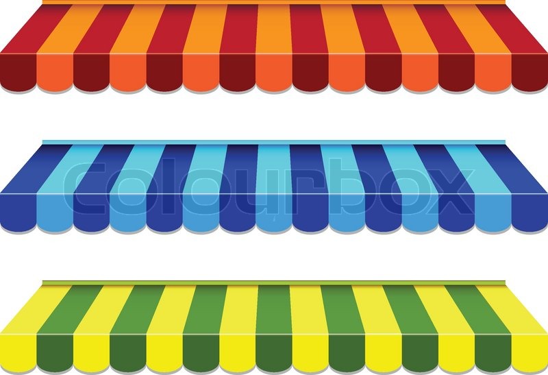 Set Of Striped Awnings Stock Vector Colourbox 800x547 Set Of Striped Awnings Stock Vector Colourbox