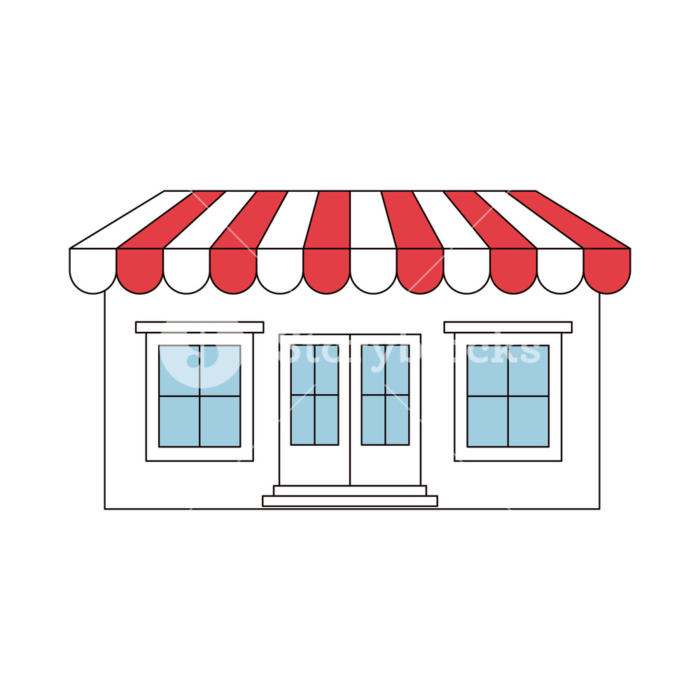 Color Sections Silhouette Of Store With Awning Vector Illustration 1000x1000 Color Sections Silhouette Of Store With Awning Vector Illustration