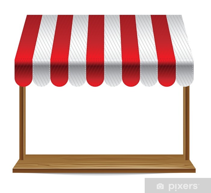 Store Window With Striped Awning 700x640 Store Window With Striped Awning