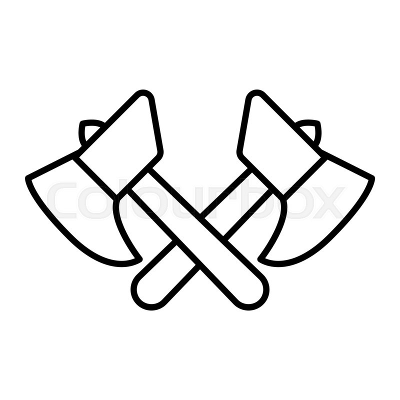 800x800 Crossed Axes Thin Line Icon Ax Vector Stock Vector Colourbox