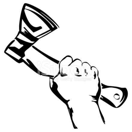 440x440 Hand Holding Ax Vector Stock Vector