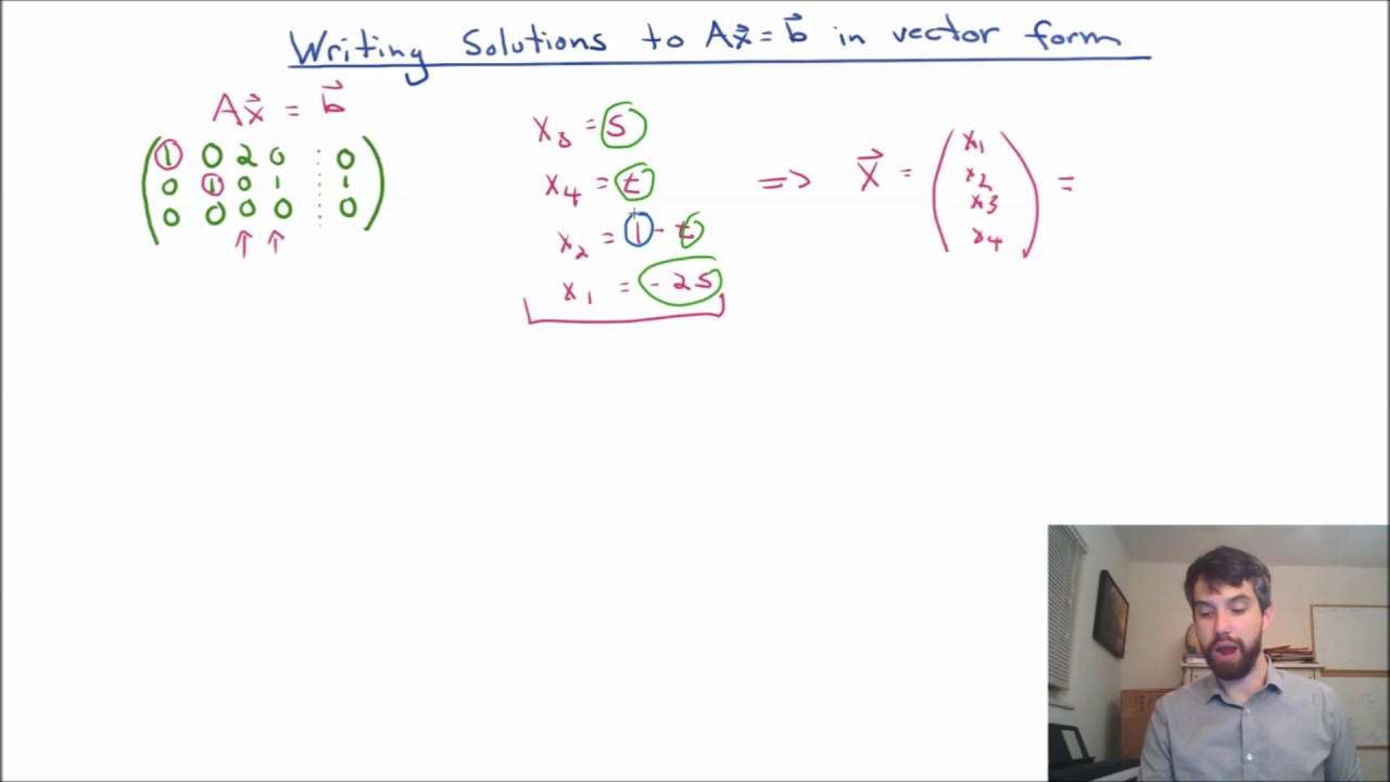 1280x720 Writing Solutions To Ax=b In Vector Form