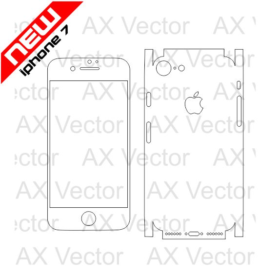 570x570 Iphone Vector Template, Accurate Contour Cut For Skins Or Decals
